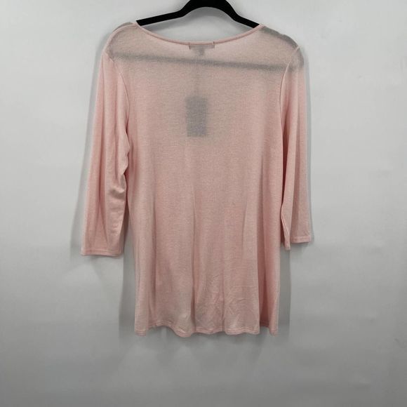 Gibsonlook Twist Front 3/4 Sleeve Lotus Pink Top Size Small NWT - Picture 8 of 9